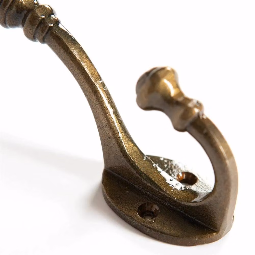 FLAVORA 5-Piece Ball End Hat and Coat Hook Set in Antique Brown Cast Iron, W: 52 cm – 4
