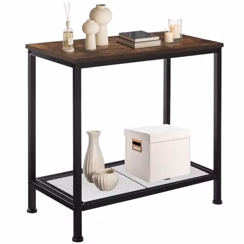 tectake Filton Bedside Table in Black and Brown, W/D/H: 60 x 30.5 x 60.5 cm – 1