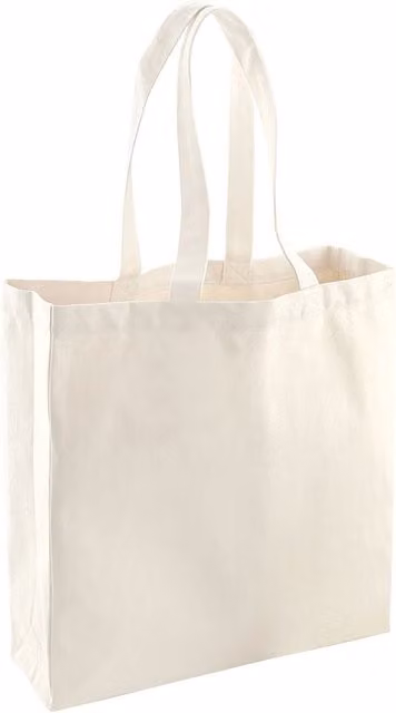 Westford Mill Cotton Classic Tote Shopping Bag, Pack of 2, Beige, W/D/H: 42.0 x 39.0 x 13.0 cm