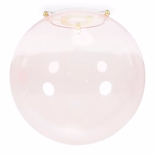 ValueLights Pink Tinted Glass Globe Easy Fit Ceiling Light Shade with Gold Trim, Shade Width: 25 cm – 1