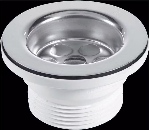 McAlpine BSW10PC Centre Pin Bath Waste with 1.5 inch Stainless Steel Flange in White and Black