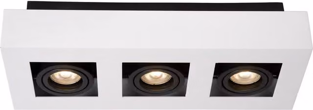 Lucide Modern White Aluminium Triple Ceiling Spotlight with Adjustable LED GU10 Lights