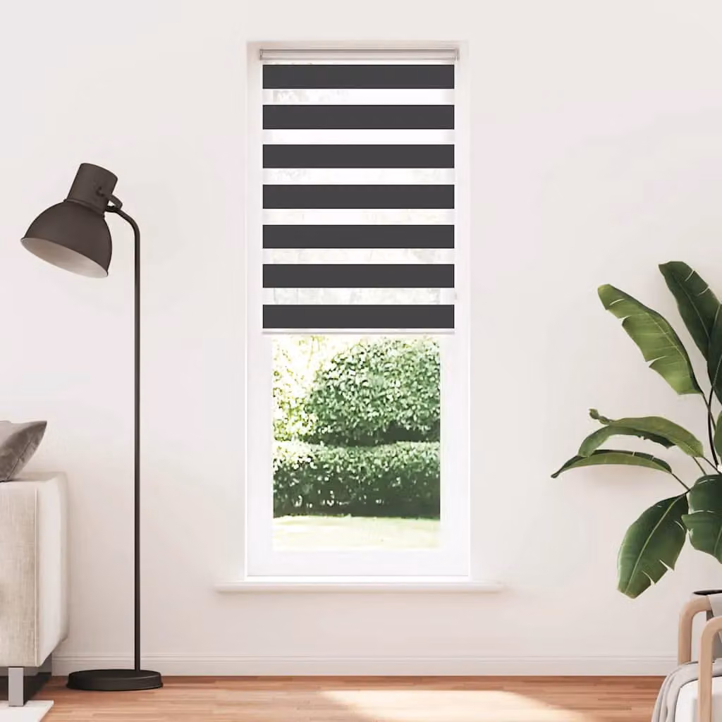 Berkfield Home Black Zebra Blind with Animal Pattern, W: 75 cm, H: 200 cm – 2