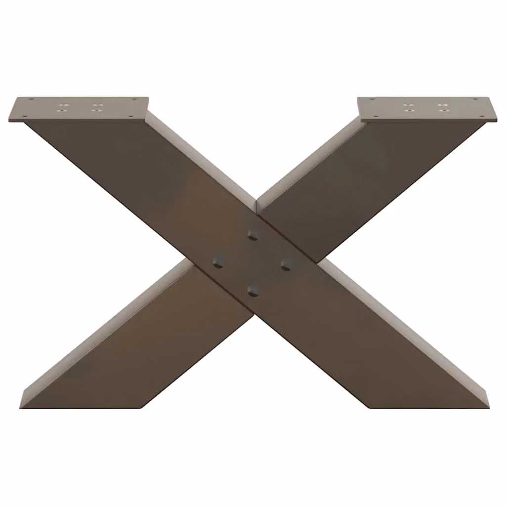 Berkfield Home X-Shaped Coffee Table Legs, 2 Pieces, Brown Steel – 4