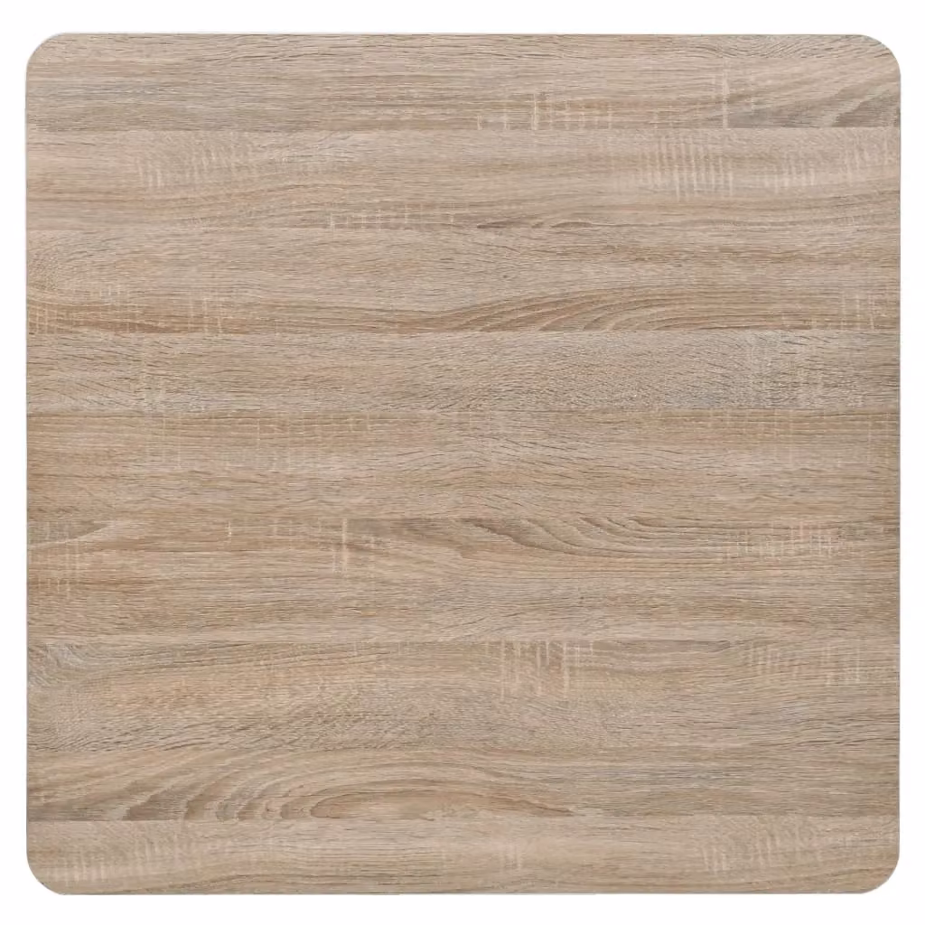 Berkfield Home Bistro Table in Oak Colour and Beige, Square MDF and Metal Design, W/D/H: 80 x 80 x 75 cm – 3