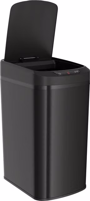HOMCOM 12L Automatic Motion Sensor Kitchen Bin in Black Fingerprint Resistant Stainless Steel with Removable Inner Bucket – 1