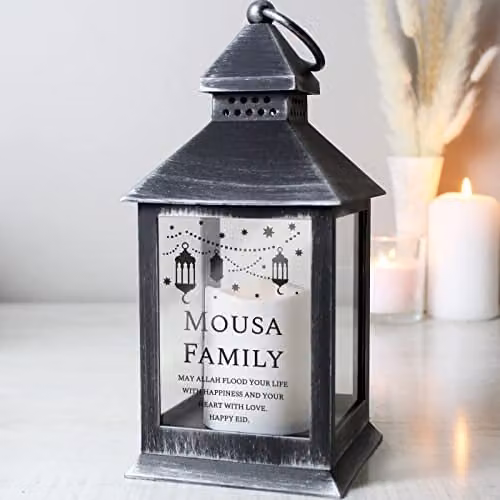 Personalised Memento Company Eid and Ramadan Black Tabletop Lantern – 1