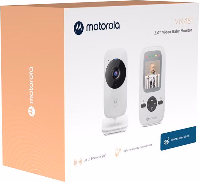 Motorola White Audio Video Baby Monitor with Camera, Night Vision and Two-Way Talk