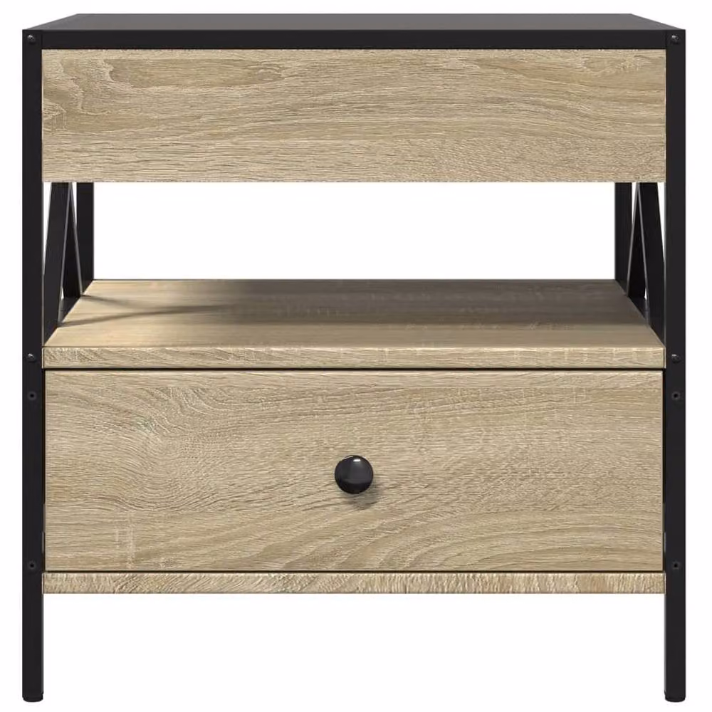 Berkfield Home Infinity LED Decorative Coffee Table in Sonoma Oak and Brown, W/D/H: 50 x 50 x 51 cm – 3