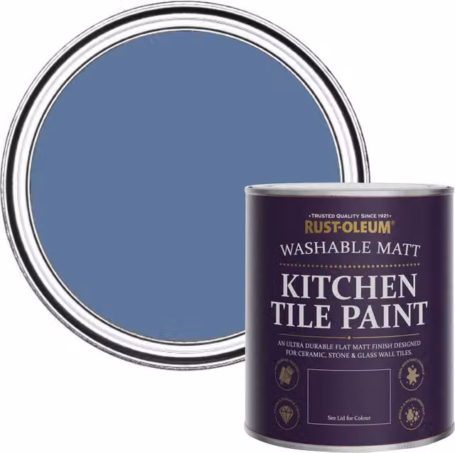 Rust-Oleum Water-Based Kitchen Tile Paint in Matt Finish, Blue River, 0.75 l