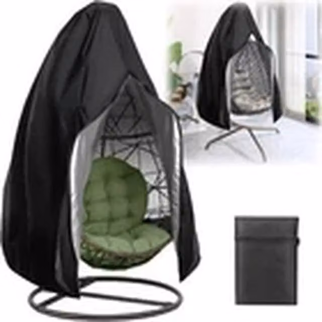 EONLION Heavy Duty Waterproof Egg Chair Cover in Black – 1