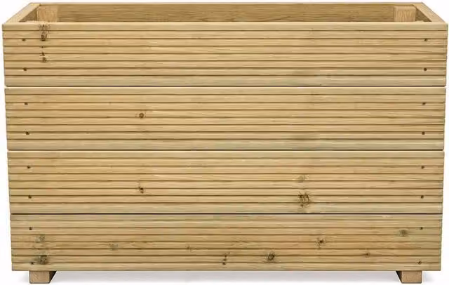 Planter Potters Brown Wooden Decking Planter Tub, Height: 100 cm
