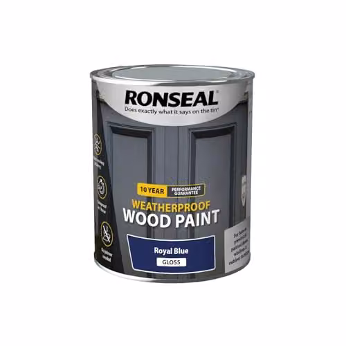 Ronseal Weatherproof Opaque Wood Paint Gloss Blue 0.75 l – 3