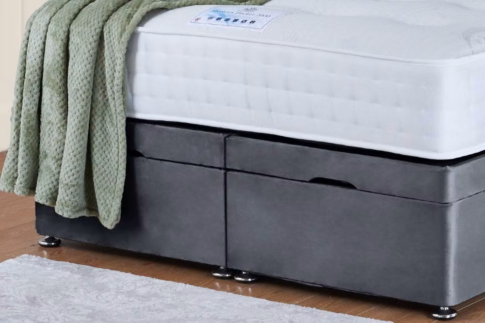 UK Bed Furniture Sunrise End Lift Divan Ottoman Bed with 54 Inch Headboard in Grey, W/D/H: 120 x 200 x 137.16 cm – 4