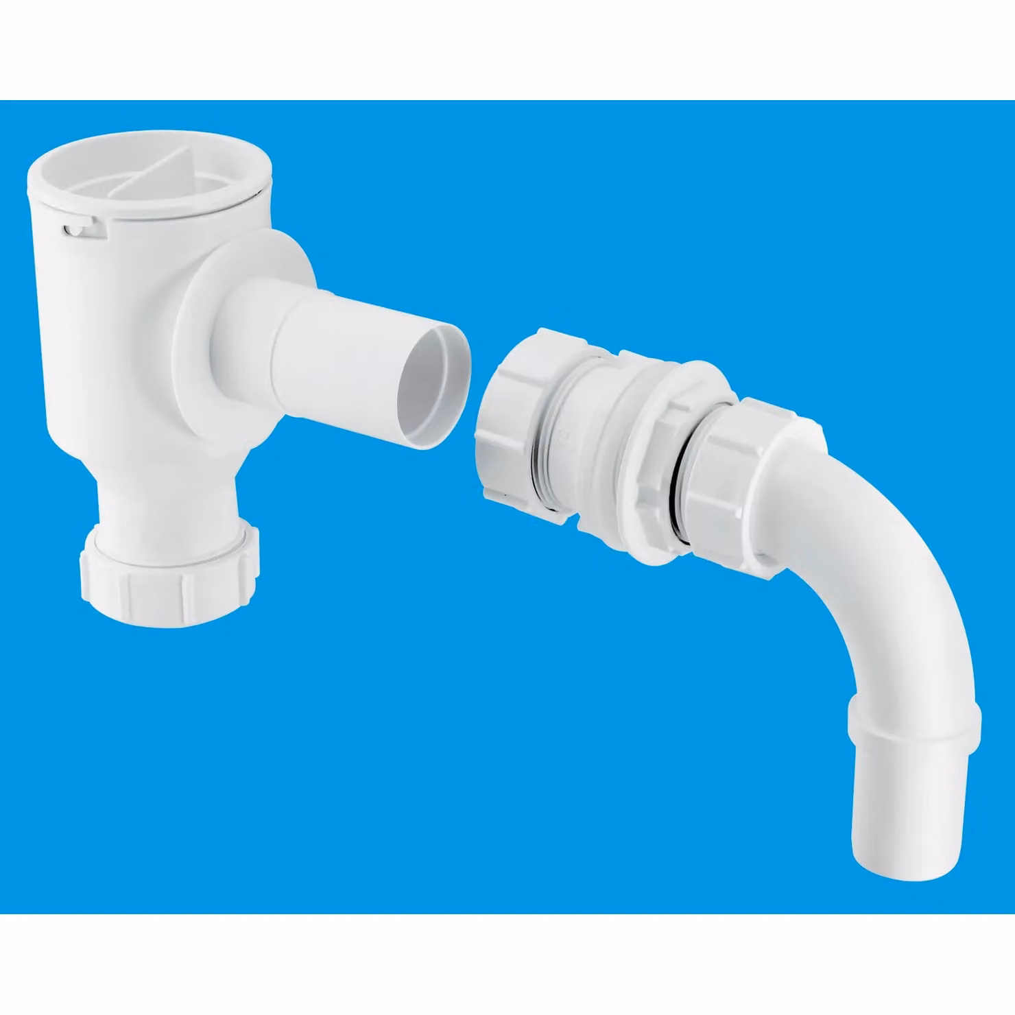 McAlpine R45E 1.5 inch Complete Screened Tank Overflow Connector, Extended, White – 2