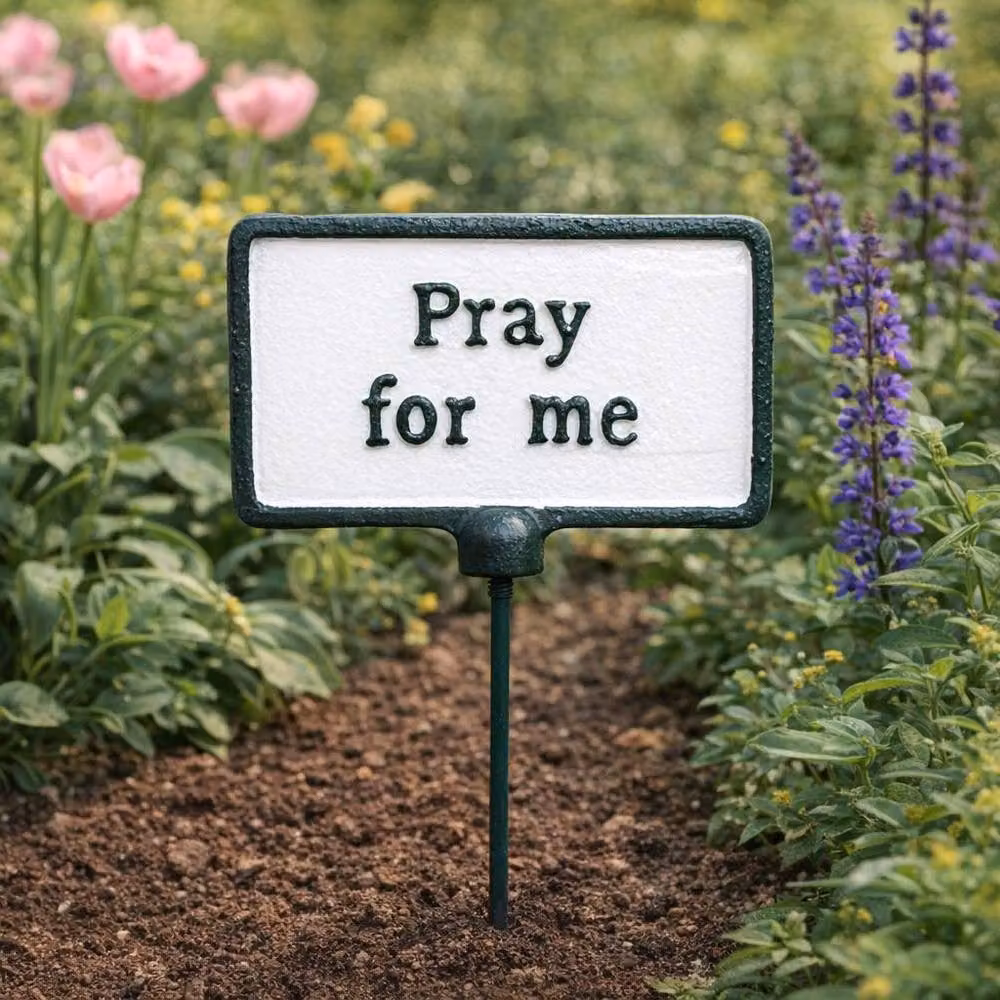 Gifts Direct 2 U Pray For Me Metal Garden Stake Plant Sign in White – 2
