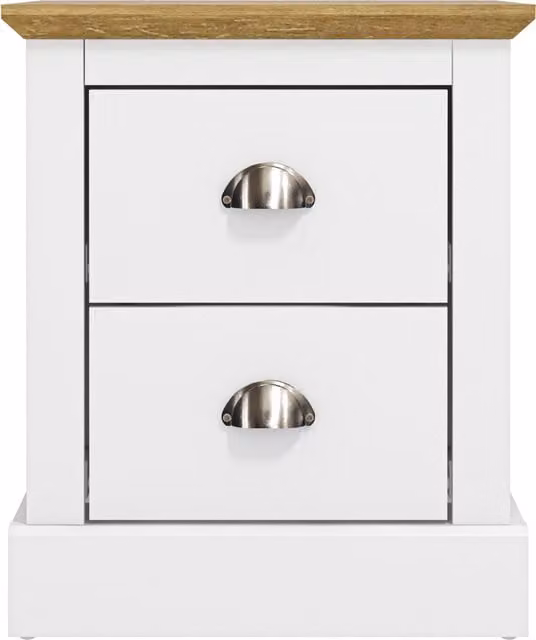Galano Sufy Compact 2 Drawer Bedside Table Nightstand in White