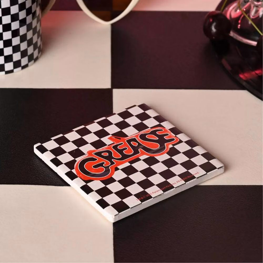Widdop Bingham & Co Ltd Fandomania Grease Checkerboard Ceramic Coaster in Black – 3