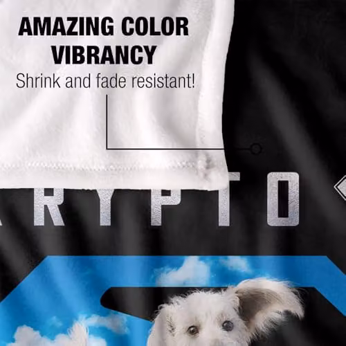 Warner Bros. Superman 2025 Krypto Sky Shield Super Soft Fleece Throw Blanket, Multicolour, W: 91 cm, D: 147 cm – 3
