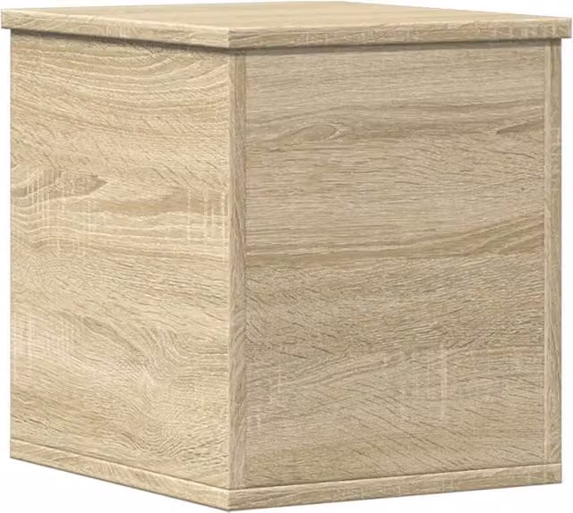 Berkfield Home Sonoma Oak Storage Box in Light Brown, W/D/H: 30 x 35 x 35 cm