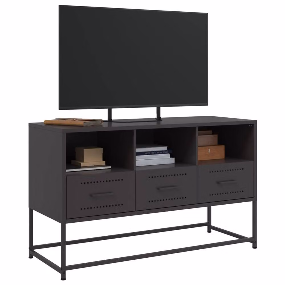 Berkfield Home Industrial Black Metal TV Cabinet W/D/H: 100.5 x 39 x 60.5 cm – 4