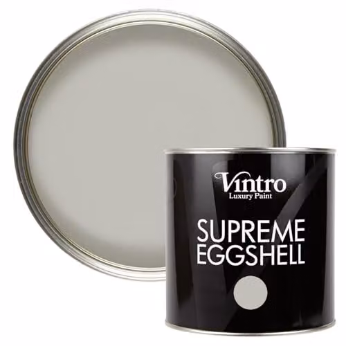 Vintro Eggshell Paint for Walls, Wood and Trim in Light Grey Tower Bridge, 2.5 Litres