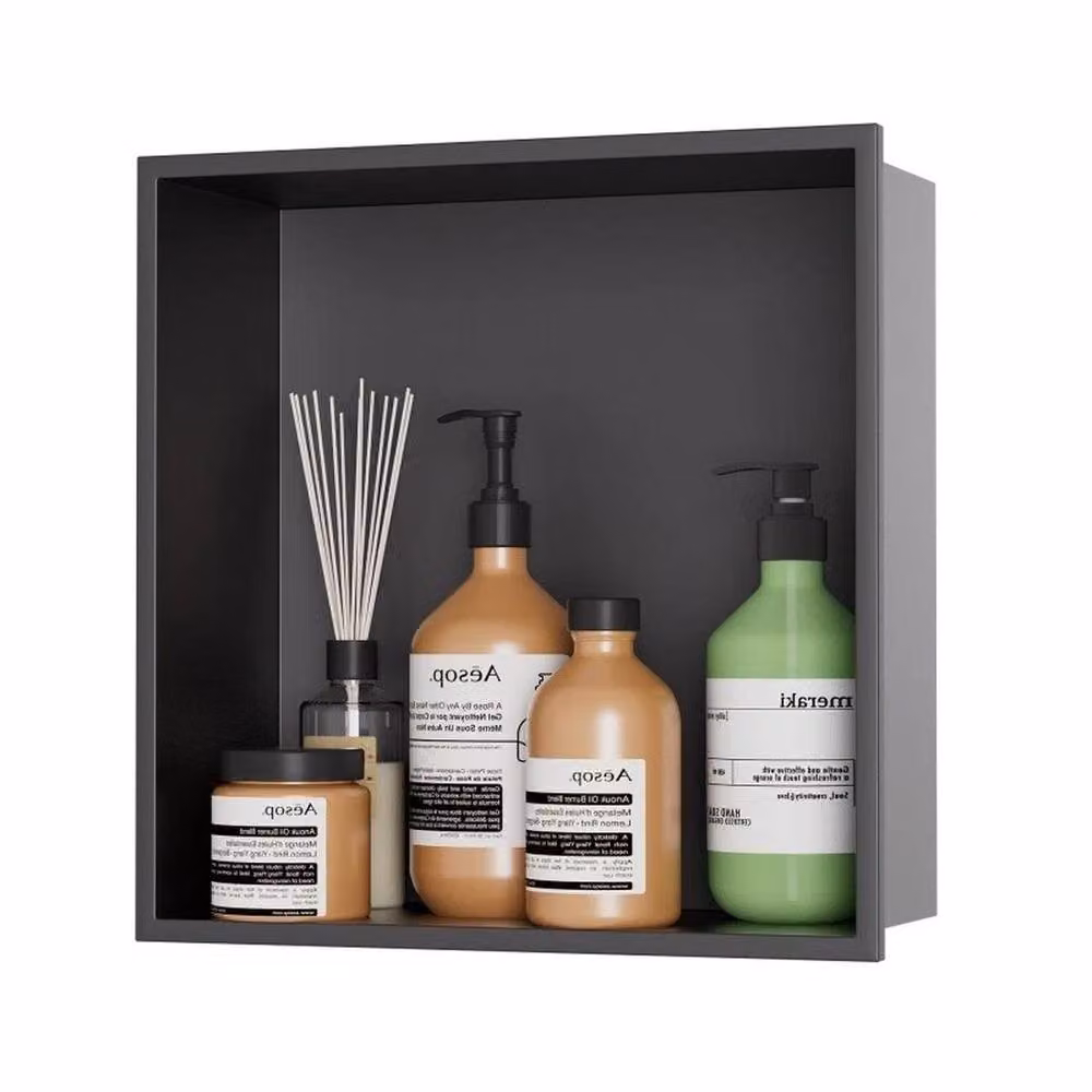 FORGEVIO Built-in Stainless Steel Bathroom Shower Niche in Black – 2