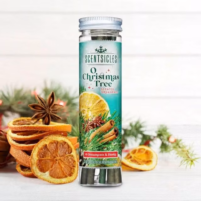 Scentsicles Green Scented Christmas Tree Hanging Ornaments with Fresh Woody Fragrance