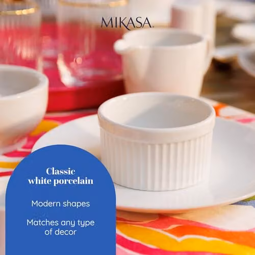 Mikasa White Porcelain Dip Bowl Ramekin Set of 4, Diameter: 9.5 cm – 3