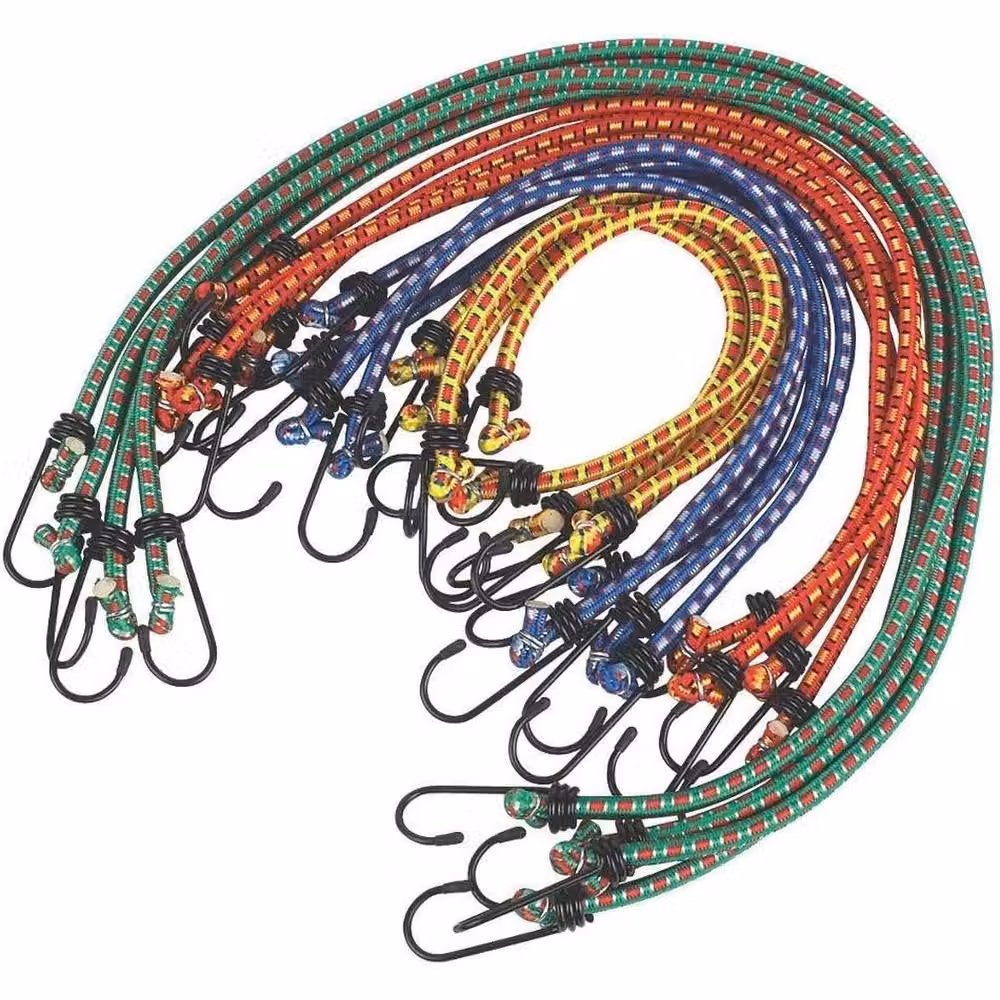 NESTLUNE 12-Pack Heavy Duty Multicolour Bungee Cord Elastic Straps with Hooks – 3