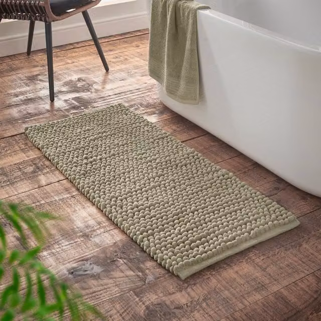 Bianca Aspen Bobble Bath Runner Green W: 50 cm, L: 120 cm