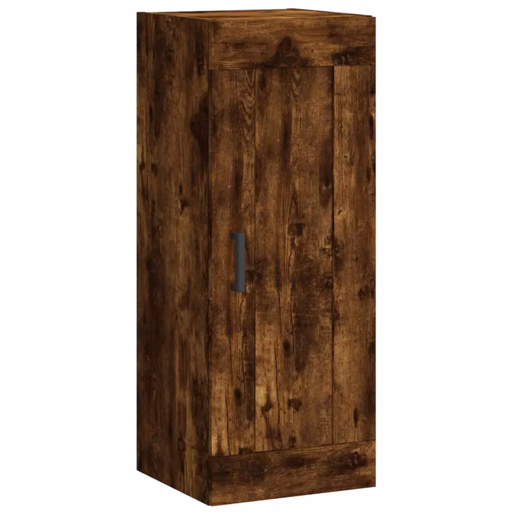 Berkfield Home Wall Mounted Smoked Oak Cabinet in Brown, W/D/H: 34 x 34 x 90 cm – 2