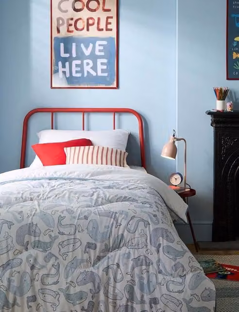 Nightlark Blue Whale 10.5 Tog Coverless Duvet Set for Children in Light Blue Mix