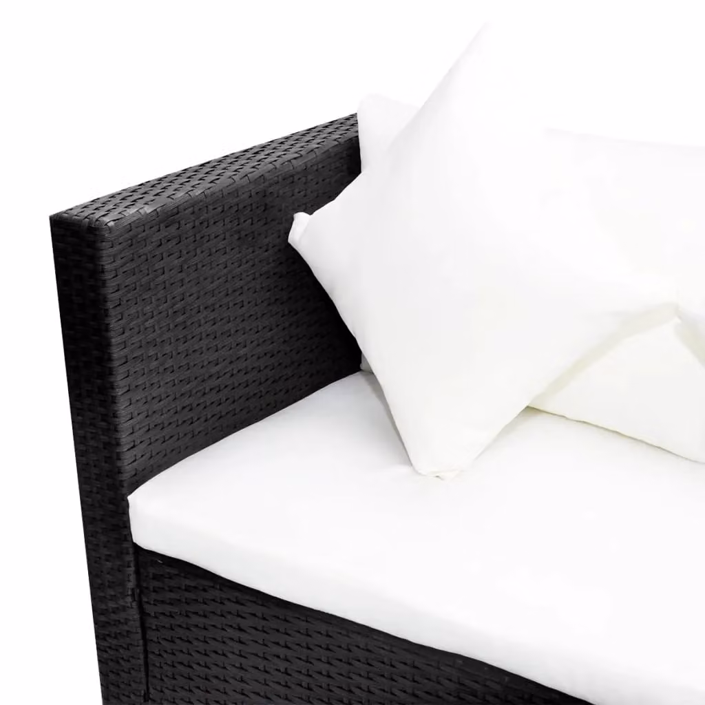 Berkfield Home 4 Piece Poly Rattan Garden Lounge Set with Cushions in Black – 4