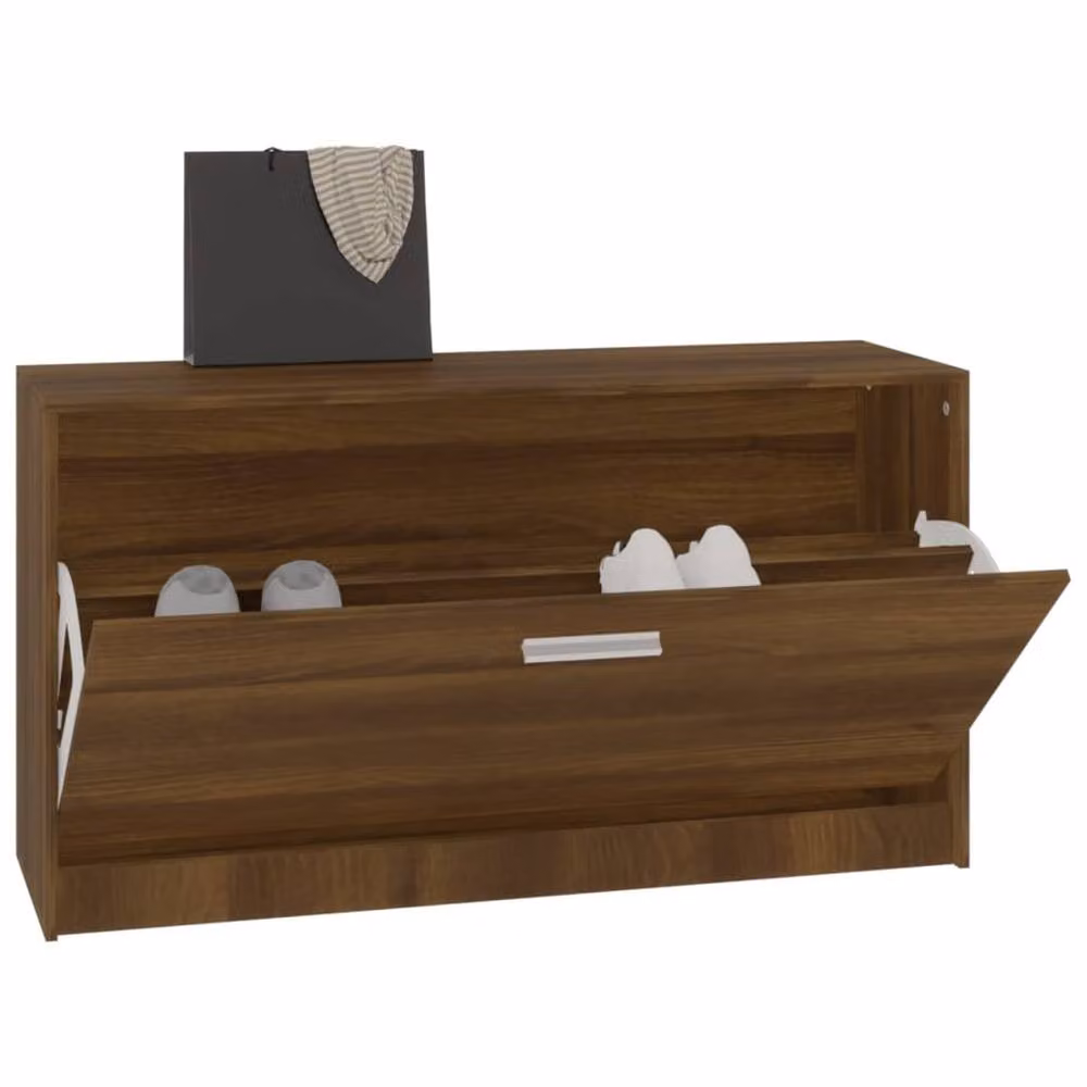 Berkfield Home Brown Oak Shoe Bench, W/D/H: 80 x 24 x 45 cm – 3