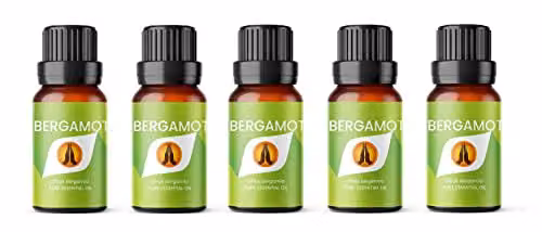 Aroma Energy Bergamot Essential Oil 50ml (5 x 10ml Bottles) 100% Pure and Natural