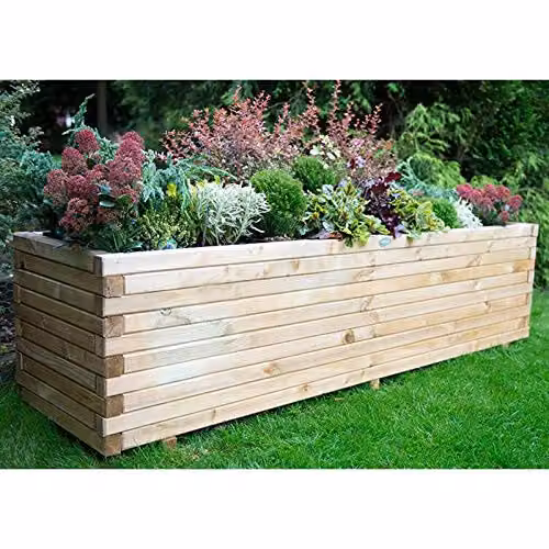 Forest Garden Lomello Brown Wooden Raised Planter W: 180 cm, D: 60 cm, H: 50 cm – 3