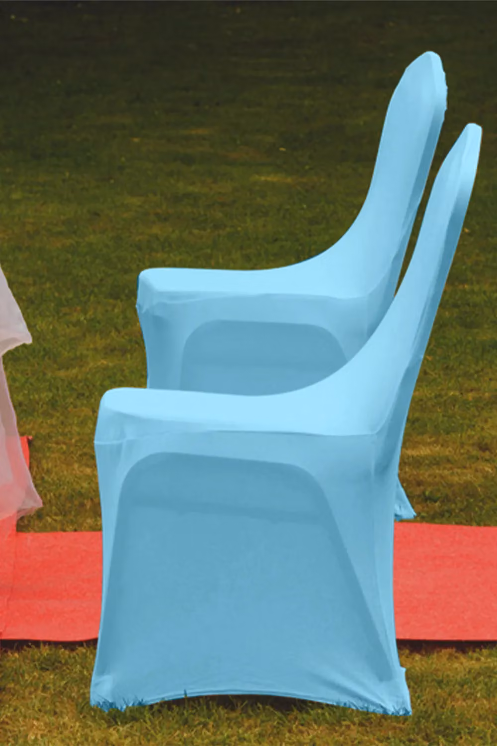Neel Blue Baby Blue Spandex Arched Front Dining Chair Slipcovers, Stretchable and Washable Fabric – 3