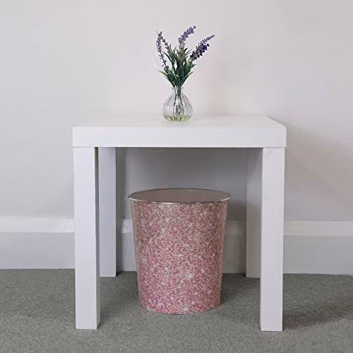 JVL Set of 2 Small Pink and Silver Sparkle Plastic Waste Paper Bins, H 26.5 x W 24.5 x D 24.5 cm – 2