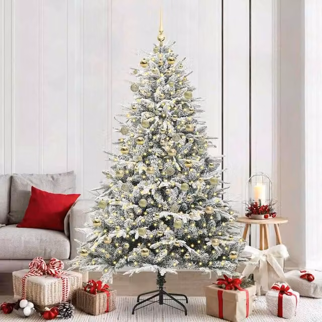 Berkfield Home Pre-lit Artificial Christmas Tree with Ball Set, Green, Height: 210 cm – 1