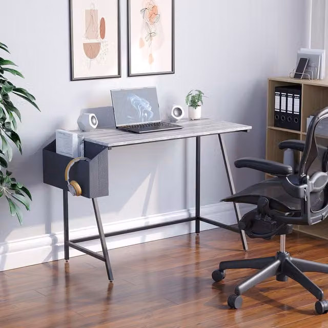 Vida Designs Brooklyn Small Industrial Computer Desk in Grey