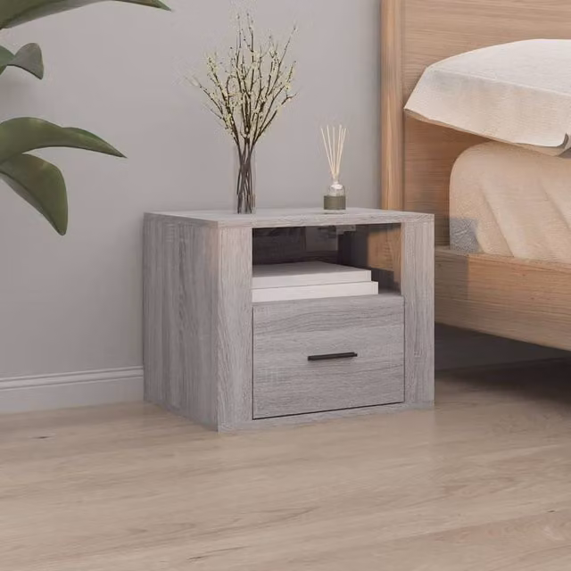 Berkfield Home Elegant Wall-mounted Bedside Cabinets, 2 Piece Set, Grey Sonoma, W: 50 cm, D: 36 cm, H: 40 cm – 1