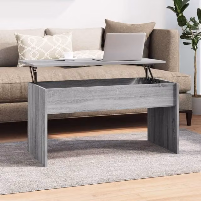 Berkfield Home Grey Sonoma Coffee Table with Lift Mechanism, W: 102 cm, D: 50.5 cm, H: 52.5 cm