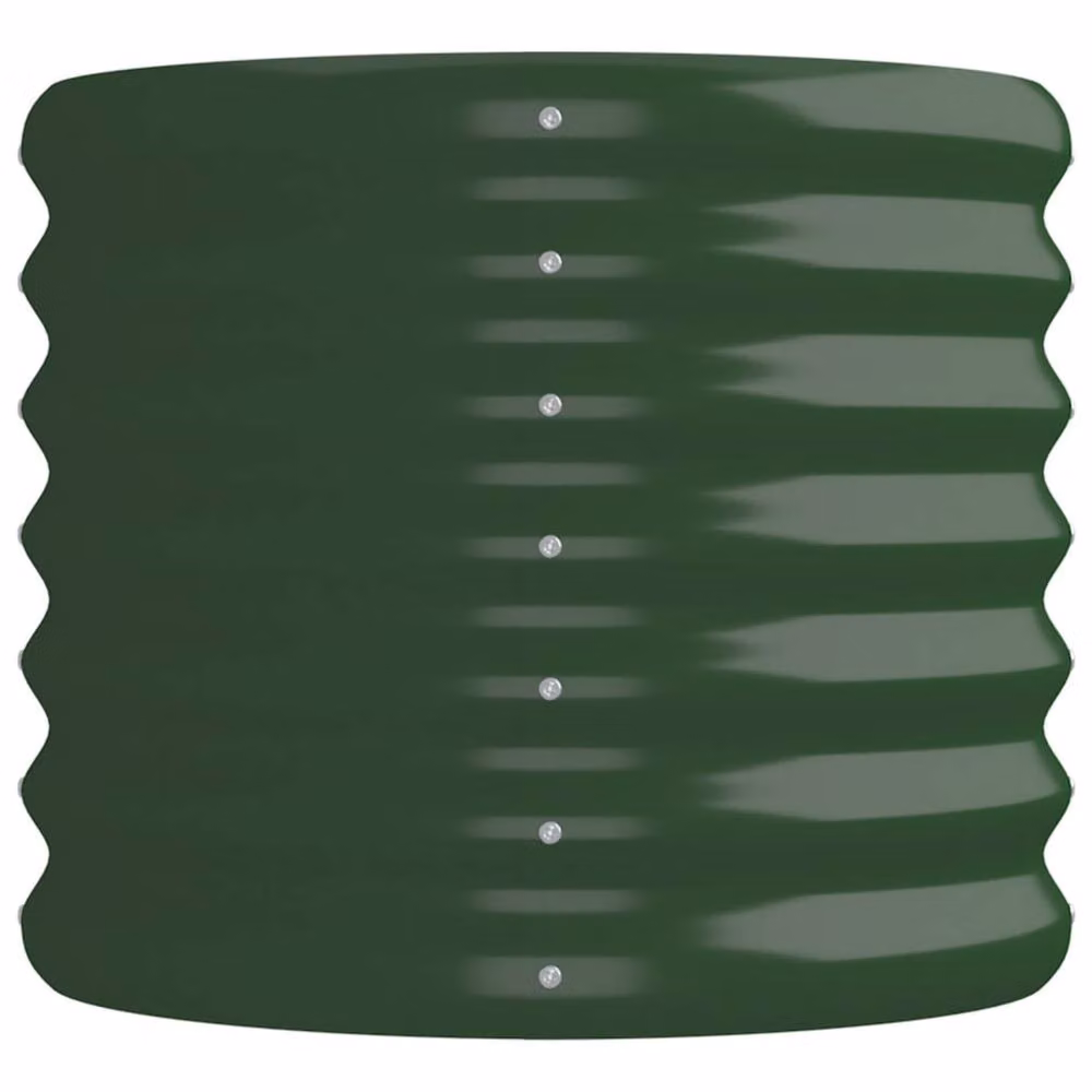 Berkfield Home Garden Powder-coated Steel Raised Bed in Green, W/D/H: 152 x 40 x 36 cm – 4