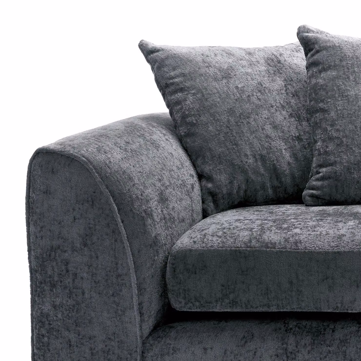 Abakus Direct Harriet 4 Seater Sofa in Dark Grey Crushed Chenille Fabric – 2
