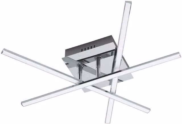 Eglo Lasana LED Chrome and Silver Modern Rectangular Ceiling Light – 2
