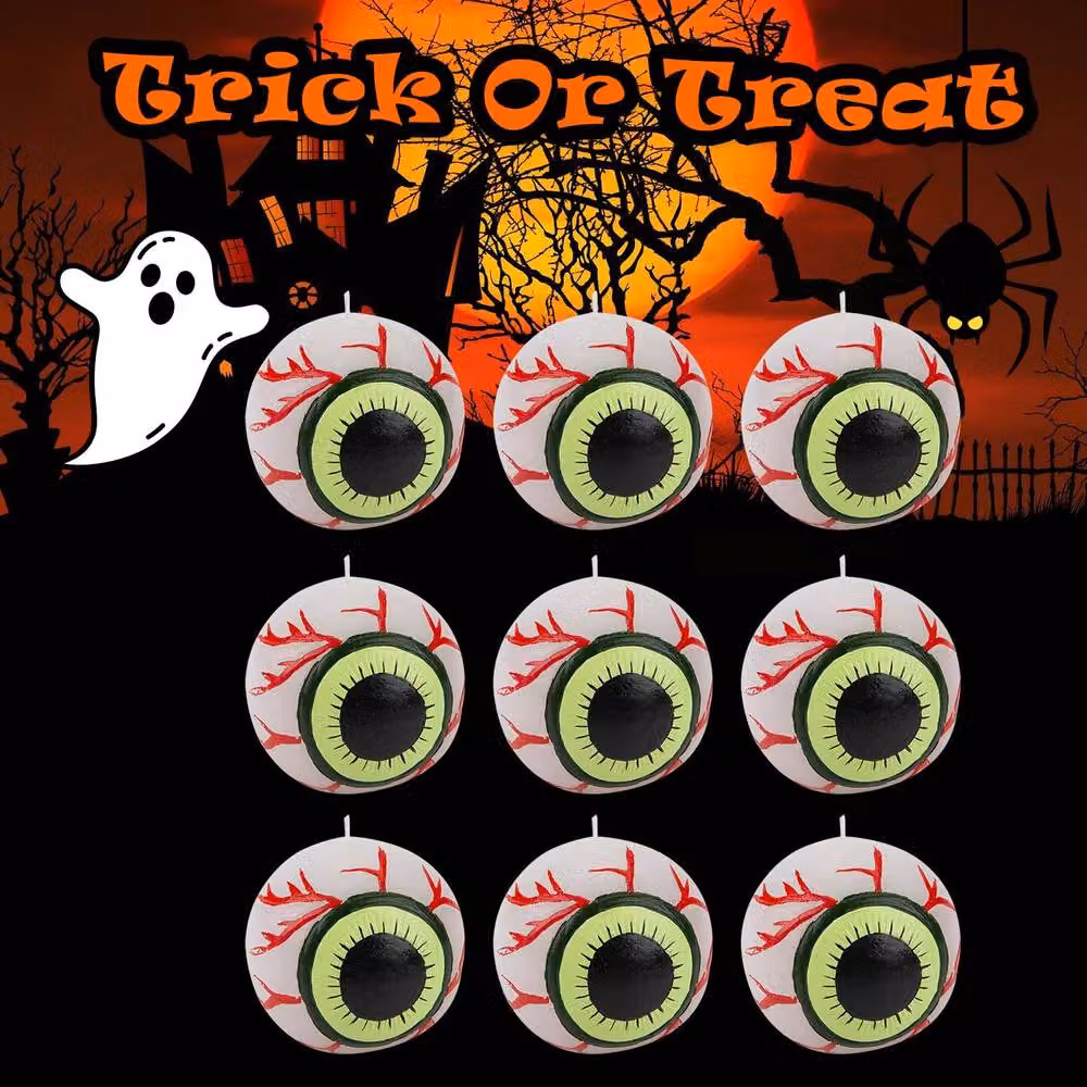 VFM e-Store Halloween Eyeball Wax Candles, 9 Pack, Multicolour and White – 3
