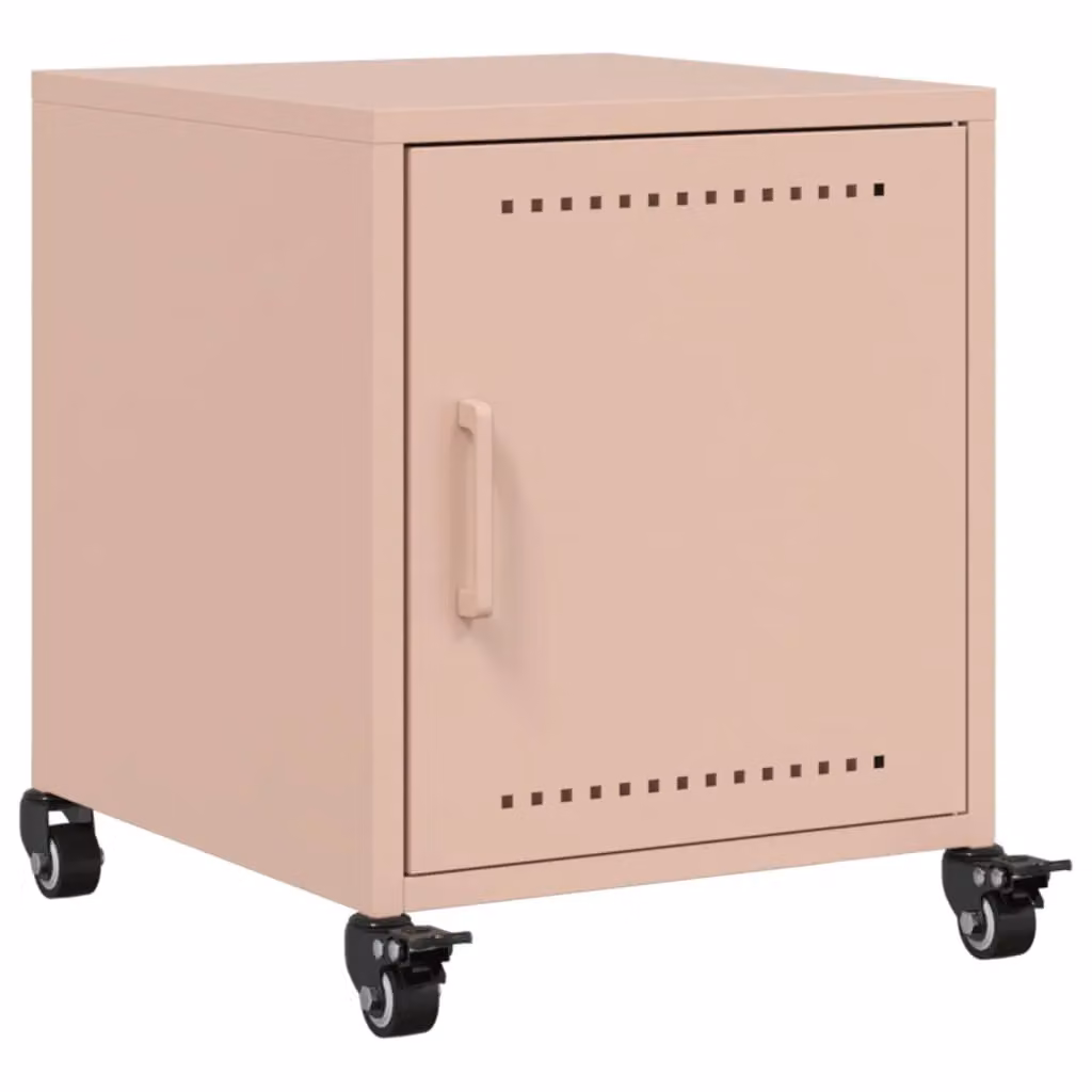 Berkfield Home Pink Metal Bedside Cabinet W/D/H: 36 x 38.5 x 43.5 cm – 2