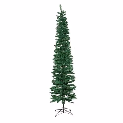 Samuel ALEXANDER Green Artificial Pencil Christmas Tree with Metal Stand, Height: 240 cm – 2