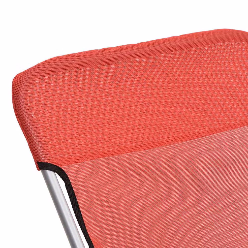 Berkfield Home Beautiful Folding Beach Chairs, 2 Pack, Red Textilene and Powder-coated Steel – 3